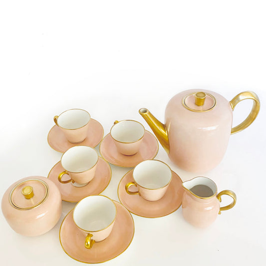 tepluste-IO-Richard Ginori demitasse Set Pink with gold-plated