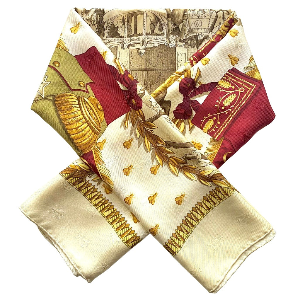 tepluste_Hermes Napoleon Silk Jacquard Scarf way2