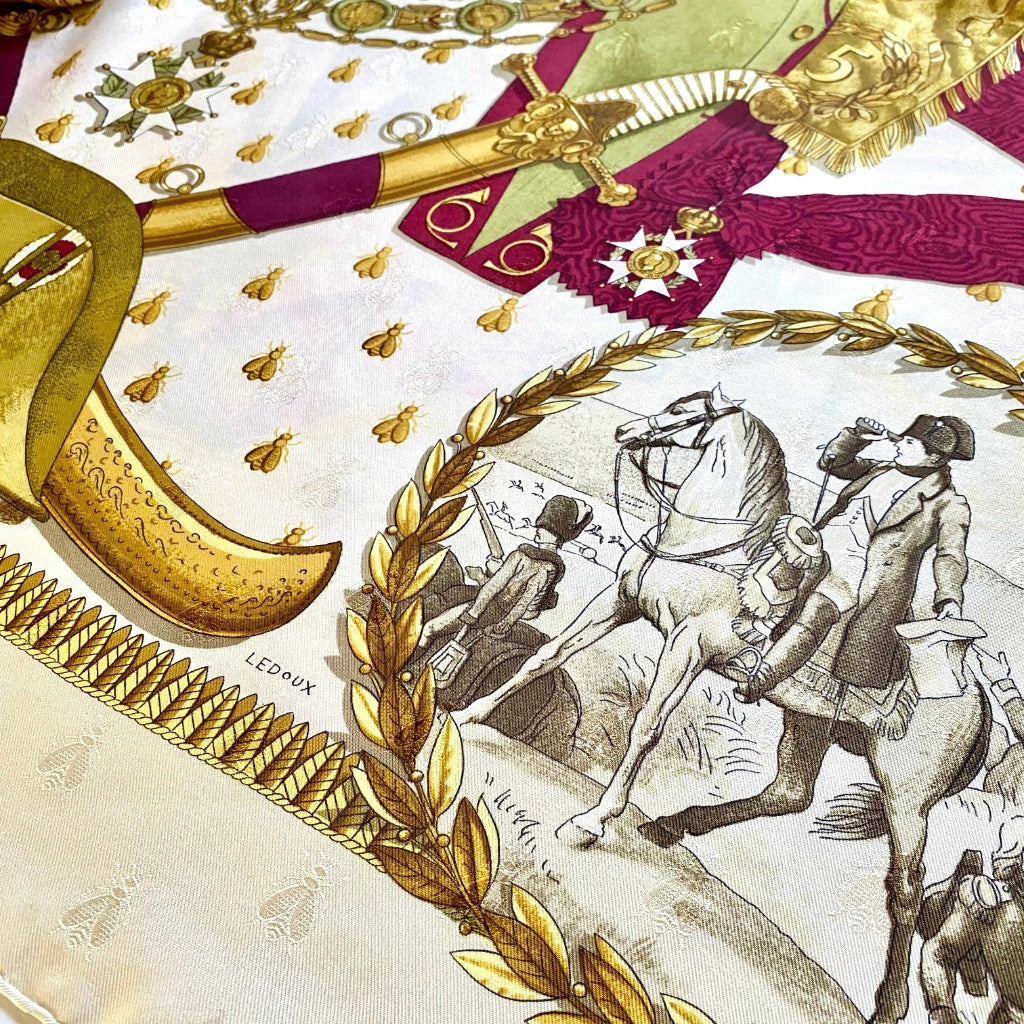 tepluste_Hermes Napoleon Silk Jacquard Scarf way5