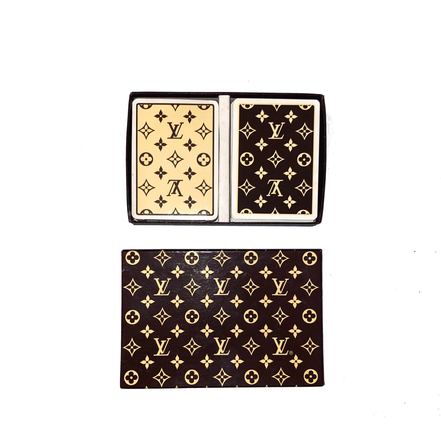 Louis Vuitton Monogram Multicolor Black x White Paper Playing Cards Vintage